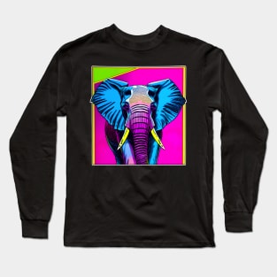 Bold Comic Book Style Elephant (MD23Ar070b) Long Sleeve T-Shirt